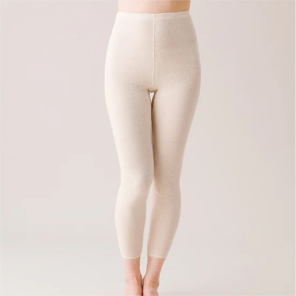 メディロン・リブ調キルトインナー レディース・10分丈パンツ