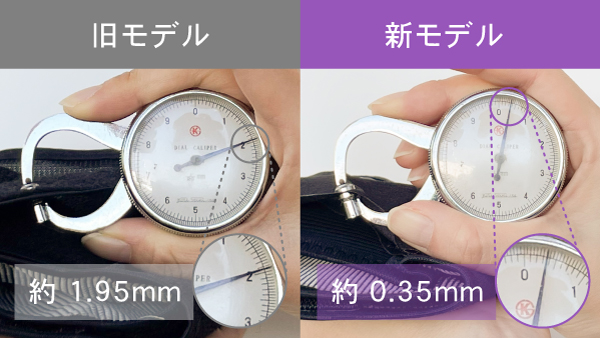 ベルトの厚みを比較